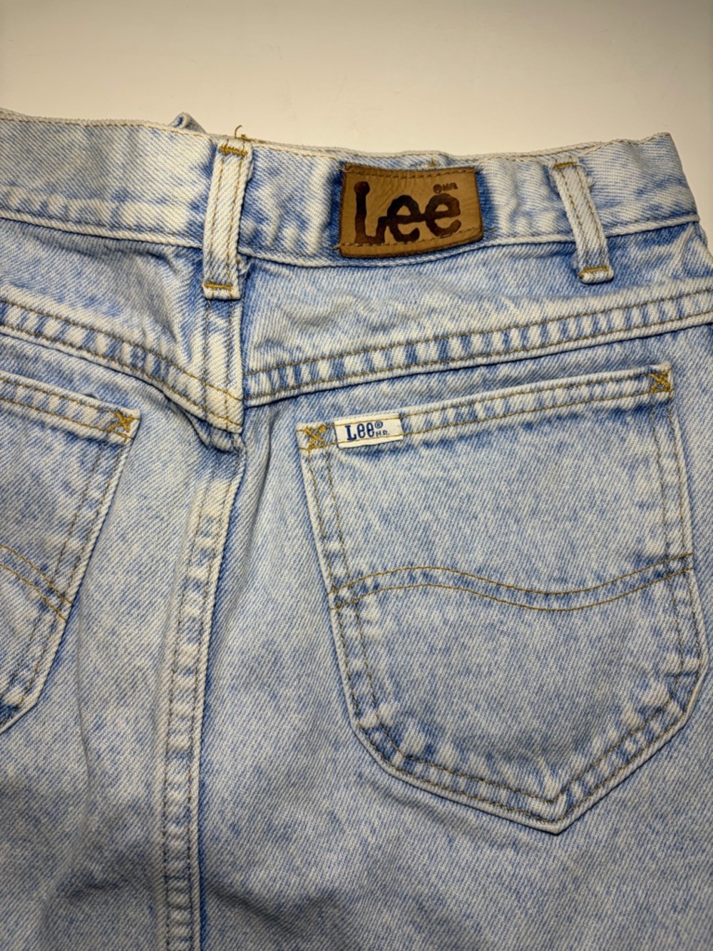 Vintage Lee Denim Skirt Womens Light Wash High Rise Jean Skirt Size - Picture 3 of 5